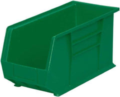 Akro-Mils - 60 Lb. Load Capacity, 18" Deep, Green Polymer Hopper Stacking Bin - 9" High x 8-1/4" Wide x 18" Long - Americas Industrial Supply