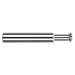 Double Angle Shank Cutters - 0.2500″ (1/4″) Cutter Diameter × 0.0100″ Radius × 0.0840″ Width × 0.3120″ (5/16″) Neck Length Carbide Double Angle Shank Cutter, 4 Flutes
