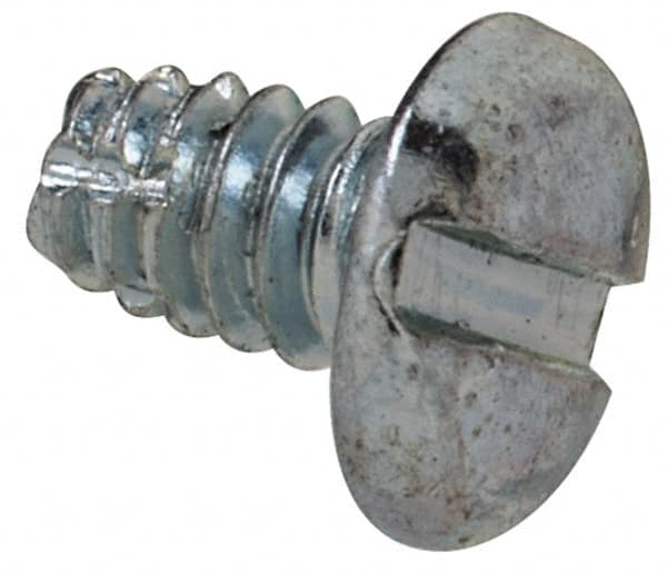 Value Collection - #4-40 UNC Thread, 3/16" Length Under Head, Slotted Drive Steel Thread Cutting Screw - Pan Head, Grade 2, Point Type F, Zinc-Plated Finish - Americas Industrial Supply