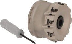 Iscar - 9 Inserts, 2-1/2" Cut Diam, 1" Arbor Diam, 0.315" Max Depth of Cut, Indexable Square-Shoulder Face Mill - 0/90° Lead Angle, 1-3/4" High, T490 LN.T 0804 Insert Compatibility, Through Coolant, Series Helitang - Americas Industrial Supply