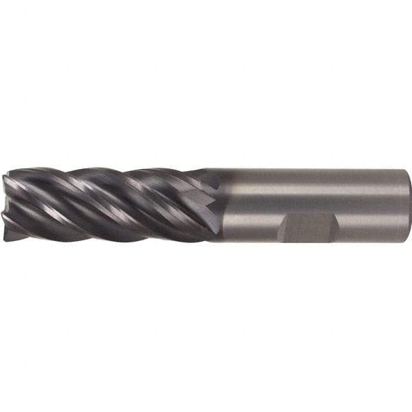 Kennametal - 9/16", 5 Flute, Single End, Solid Carbide, 0.03" Corner Radius End Mill - 3-1/2" OAL, 38° Helix, Right Hand Flute, 1-1/4" LOC, Right Hand Cut - Americas Industrial Supply