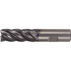 Kennametal - 1", 5 Flute, Single End, Solid Carbide, Corner Radius End Mill - 4-1/2" OAL, 38° Helix, Right Hand Flute, 1-3/4" LOC, Right Hand Cut - Americas Industrial Supply