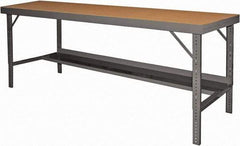 Durham - 120 Wide x 48" Deep x 26" High, Steel Workbench - Folding Legs, Gray - Americas Industrial Supply