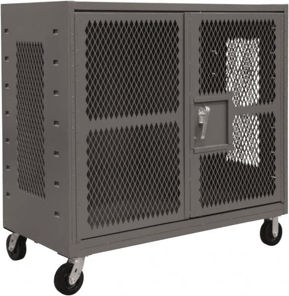 Durham - 2,000 Lb Capacity, 4-Sided Steel Mesh Stock Truck - 36" Long x 72" Wide x 57-3/16" High, Phenolic Wheels - Americas Industrial Supply