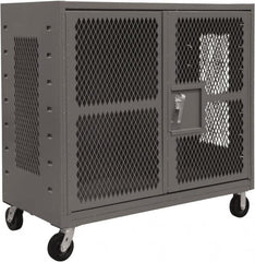 Durham - 2,000 Lb Capacity, 4-Sided Steel Mesh Stock Truck - 36" Long x 72" Wide x 57-3/16" High, Phenolic Wheels - Americas Industrial Supply