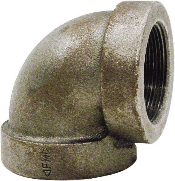 Made in USA - Size 3", Class 125, Cast Iron Black Pipe 90° Elbow - 175 psi, FPT End Connection - Americas Industrial Supply