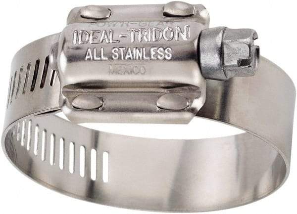 IDEAL TRIDON - SAE Size 212, 1-1/4 to 2-1/8" Diam, Stainless Steel High Torque Worm Drive Clamp - 5/8" Wide, Material Grade 304, Series 60 - Americas Industrial Supply