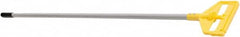 Rubbermaid - 60" Standard Aluminum Hinged Bar Mop Handle - 5" Wet Mop Head Band, Plastic Connector, Use with Wet Mops - Americas Industrial Supply