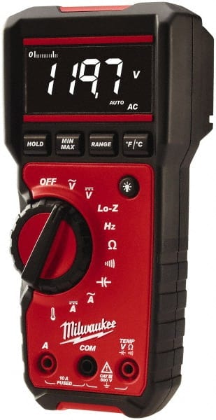 CAT III, Auto Ranging Digital & True RMS Multimeter: 600 VAC/VDC 6,000 Display Count, 40 mOhm Max Resistance