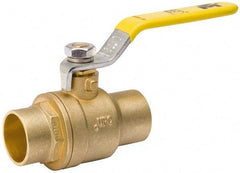 Value Collection - 3/4" Pipe, Full Port, Brass Packing Gland Ball Valve - Inline - Two Way Flow, C x C Ends, Lever Handle, 600 WOG, 150 WSP - Americas Industrial Supply