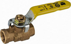 Value Collection - 3/8" Pipe, Full Port, Brass Packing Gland Ball Valve - Inline - Two Way Flow, IPS Ends, Lever Handle, 600 WOG, 150 WSP - Americas Industrial Supply