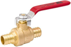 Value Collection - 1/2" Pipe, Full Port, Brass Standard Ball Valve - Inline - Two Way Flow, Pex Ends, Lever Handle, 600 WOG, 150 WSP - Americas Industrial Supply