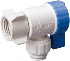 Value Collection - 3/8 x 1/2" Pipe, Full Port, Polysulfone Standard Ball Valve - Inline - Two Way Flow, Push Fit Ends, Lever Handle, 250 WOG, 200 WSP - Americas Industrial Supply