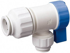 Value Collection - 1/4 x 1/2" Pipe, Full Port, Polysulfone Standard Ball Valve - Inline - Two Way Flow, Push Fit Ends, Lever Handle, 250 WOG, 200 WSP - Americas Industrial Supply