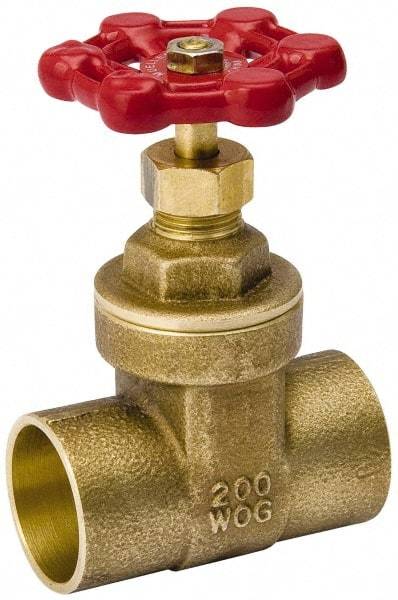 Value Collection - 3/4" Pipe, Class 150, C x C Brass Wedge Compact Gate Valve - 200 WOG, 200 WSP, Screw Over Bonnet, For Use with Water, Oil & Gas - Americas Industrial Supply