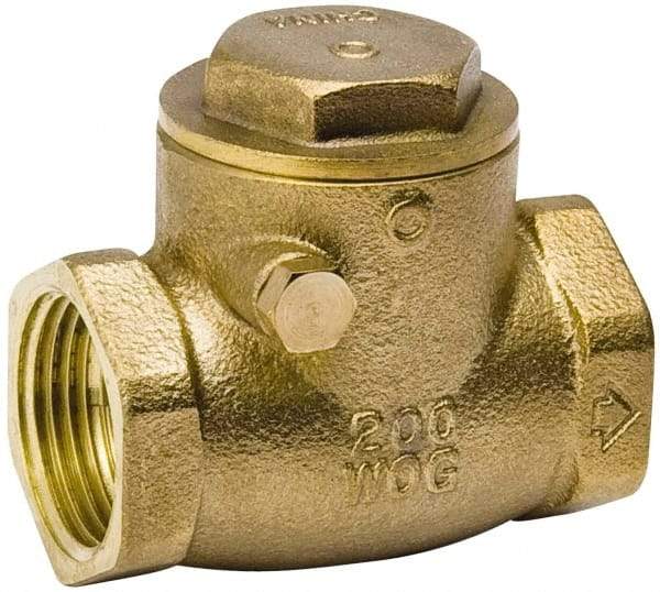 Value Collection - 1-1/2" Brass Check Valve - Check Swing, IPS, 200 WOG - Americas Industrial Supply