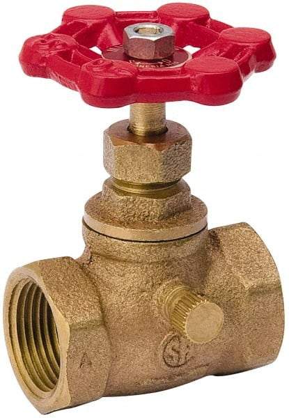 Value Collection - 3/4" Pipe, 125 psi WOG Rating, Brass Stop & Waste Valve - Lobe Type Handle, IPS End Connections, Use with Water, Oil, Air - Americas Industrial Supply