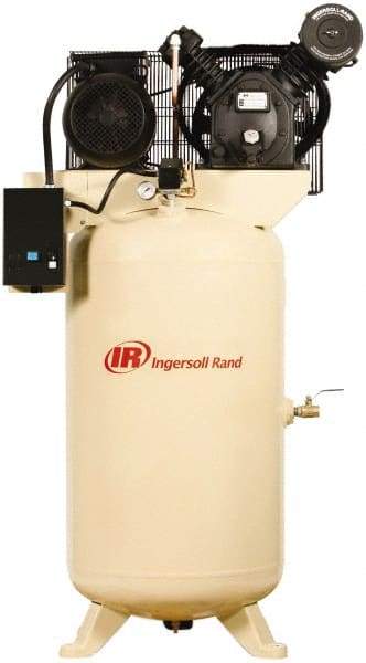 Ingersoll-Rand - 7.5 hp, 80 Gal Stationary Electric Vertical Air Compressor - Three Phase, 175 Max psi, 24 CFM, 460 Volt - Americas Industrial Supply