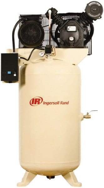 Ingersoll-Rand - 7.5 hp, 80 Gal Stationary Electric Vertical Air Compressor - Three Phase, 175 Max psi, 24 CFM, 230 Volt - Americas Industrial Supply
