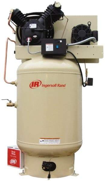 Ingersoll-Rand - 10 hp, 120 Gal Stationary Electric Vertical Air Compressor - Three Phase, 175 Max psi, 35 CFM, 230 Volt - Americas Industrial Supply