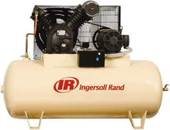 Ingersoll-Rand - 15 hp, 120 Gal Stationary Electric Horizontal Screw Air Compressor - Three Phase, 175 Max psi, 50 CFM, 230 Volt - Americas Industrial Supply