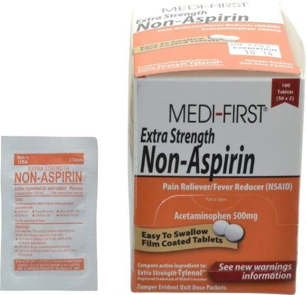 Medique - Medi-First Extra-Strength Non-Aspirin Tablets - Headache & Pain Relief - Americas Industrial Supply