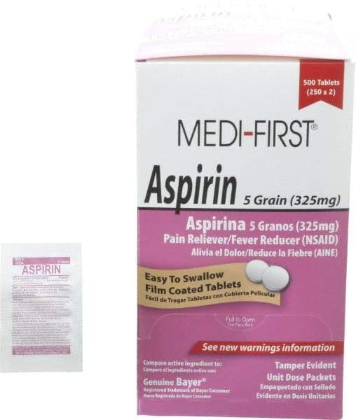 Medique - Medi-First Aspirin Tablets - Headache & Pain Relief - Americas Industrial Supply