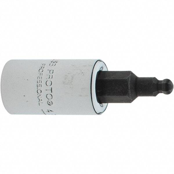 Proto - 1/4" Drive, 1/8" Hex Bit Socket - 1-1/2" OAL, 1.047" Bit Length, Ball End - Americas Industrial Supply