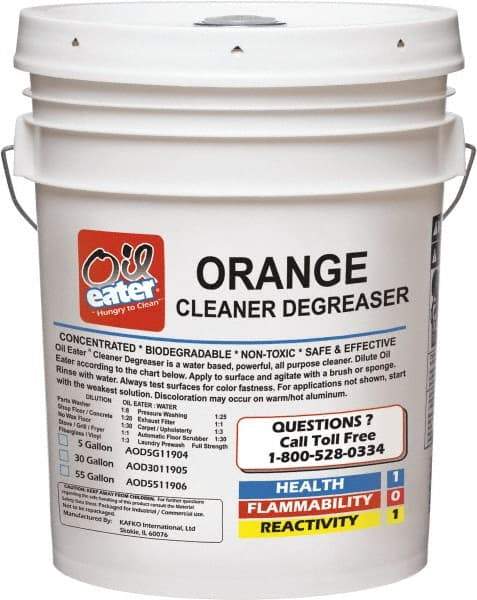 Oil Eater - Water-Based Solution Multipurpose Cleaner/Degreaser - 5 Gal Pail - Americas Industrial Supply