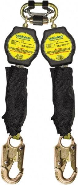 PRO-SAFE - 6' Long, 310 Lb Capacity, 2 Leg Locking Swivel Snap Hook Harness Fall Limiter - Polyethylene & Polyester, Self-Locking Carabiner Anchorage Connection - Americas Industrial Supply