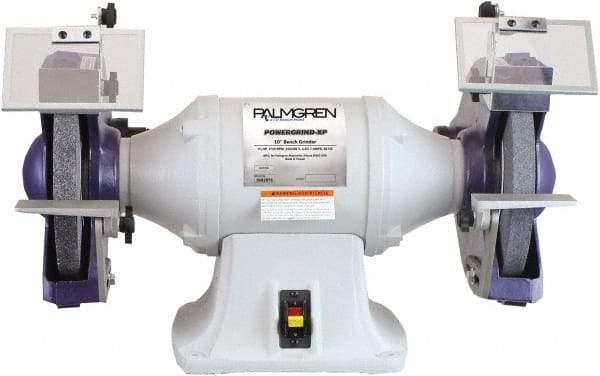 Palmgren - 10" Wheel Diam x 1" Wheel Width, 1-1/2 hp Grinder - 1" Arbor Hole Diam, 1 Phase, 1,725 Max RPM, 115/230 Volts - Americas Industrial Supply