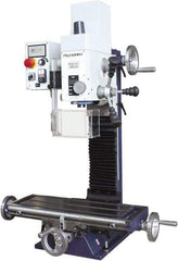 Palmgren - 7" Table Width x 19-11/16" Table Length, Electronic Variable Speed Control, 1 Phase Knee Milling Machine - 2MT Spindle Taper, 1-1/4 hp - Americas Industrial Supply