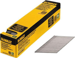 DeWALT - 15 Gauge 2-1/2" Long Finishing Nails for Power Nailers - Steel, Galvanized Finish, Smooth Shank, Angled Stick Collation, Round Head, Chisel Point - Americas Industrial Supply