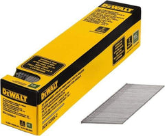 DeWALT - 15 Gauge 2" Long Finishing Nails for Power Nailers - Steel, Galvanized Finish, Smooth Shank, Angled Stick Collation, Round Head, Chisel Point - Americas Industrial Supply