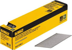 DeWALT - 15 Gauge 2" Long Finishing Nails for Power Nailers - Steel, Bright Finish, Smooth Shank, Angled Stick Collation, Round Head, Chisel Point - Americas Industrial Supply