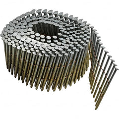 DeWALT - 13 Gauge 2-3/16" Long Siding Nails for Power Nailers - Steel, Galvanized Finish, Ring Shank, Coil Collation, Round Head, Blunt Diamond Point - Americas Industrial Supply