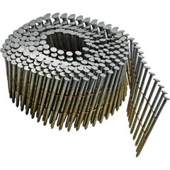 DeWALT - 13 Gauge 2" Long Siding Nails for Power Nailers - Steel, Galvanized Finish, Ring Shank, Coil Collation, Round Head, Blunt Diamond Point - Americas Industrial Supply