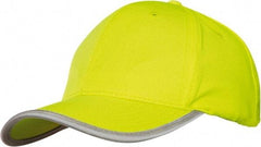 Tingley - Size Universal, High Visibility Slip-On Baseball Cap - Green & Yellow Solid Pattern with Reflective Trim, Polyester - Americas Industrial Supply