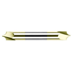 Corner Rounding End Mills - 0.3750″ (3/8″) Radius × 0.2500″ (1/4″) Pilot Diameter Carbide Corner Rounding End Mill DE, 2 Flutes, TiN Coated - Exact Industrial Supply