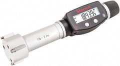 Starrett - 1-3/8" to 2", IP67, Carbide Face Electronic Inside Micrometer - 0.00005" Resolution, 0.00015" Accuracy, 3-1/16" Gage Depth - Americas Industrial Supply