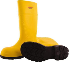Tingley - Unisex Size 14 Medium Width Steel Knee Boot - Yellow, Navy, Polyurethane Upper, Polyurethane Outsole, 15" High, Pull-On - Americas Industrial Supply