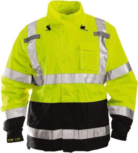 Tingley - Size S High Visibility Jacket - Lime, Black, Polyurethane & Denier Polyester, Zipper Closure - Americas Industrial Supply