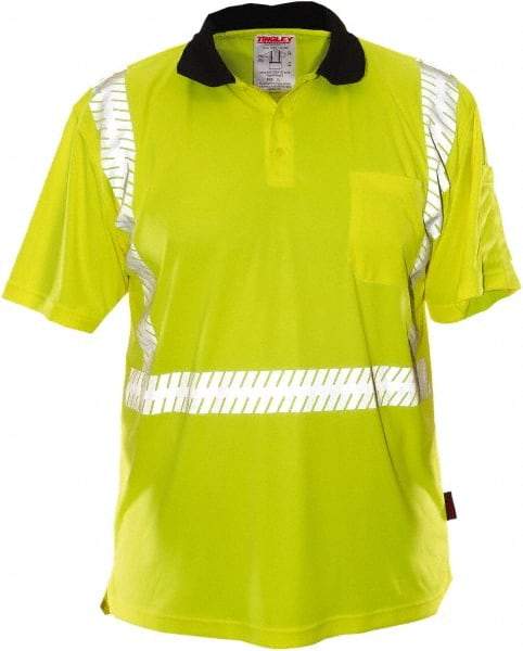 Tingley - Size 5XL, Lime, High Visibility, Short Sleeve Polo Shirt - 64 to 66" Chest, 1 Pocket, Polyester - Americas Industrial Supply