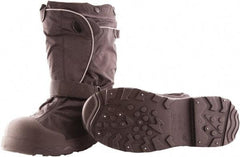 Tingley - Men's XL (Women's 2XL) Traction Overboots - 14" High, Plain Toe, Cleated & Studded Sole, Rubber Upper, Black, 100% Liquid Proof, Reflective - Americas Industrial Supply