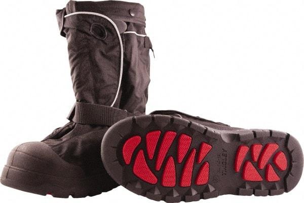 Tingley - Men's M (Women's L) Cold Resistant Overboots - 20" High, Plain Toe, Cleated Sole, Rubber Upper, Black, 100% Liquid Proof, Reflective & 6\x94 Roll-A-Way Gaiter - Americas Industrial Supply