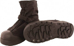 Tingley - Men's M (Women's L) Cold Resistant Overboots - 11" High, Plain Toe, Cleated Sole, Rubber Upper, Black, 100% Liquid Proof - Americas Industrial Supply