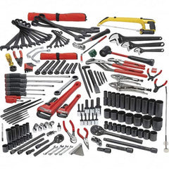 Proto - 172 Piece 1/4, 3/8 & 1/2" Drive Mechanic's Tool Set - Comes in Roller Cabinet - Americas Industrial Supply