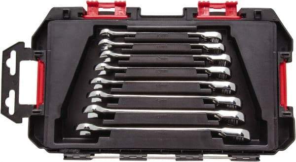 Blackhawk by Proto - 7 Piece, 10mm to 16mm, Reversible Ratcheting Combination Wrench Set - Metric Measurement Standard, Chrome Finish, Comes in Case - Americas Industrial Supply