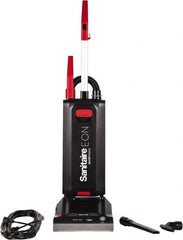 Sanitaire - Single Motor Quiet & Upright Vacuum Cleaner - 12" Cleaning Width, 10" Amps, Ergonomic Handle, Black - Americas Industrial Supply