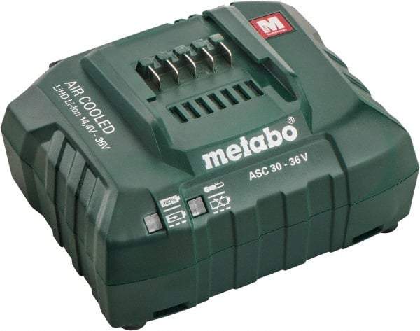 Metabo - 14.4/18/36 Volt, Lithium-Ion Power Tool Charger - 30 min to 1 hr to Charge, AC Wall Outlet Power Source - Americas Industrial Supply